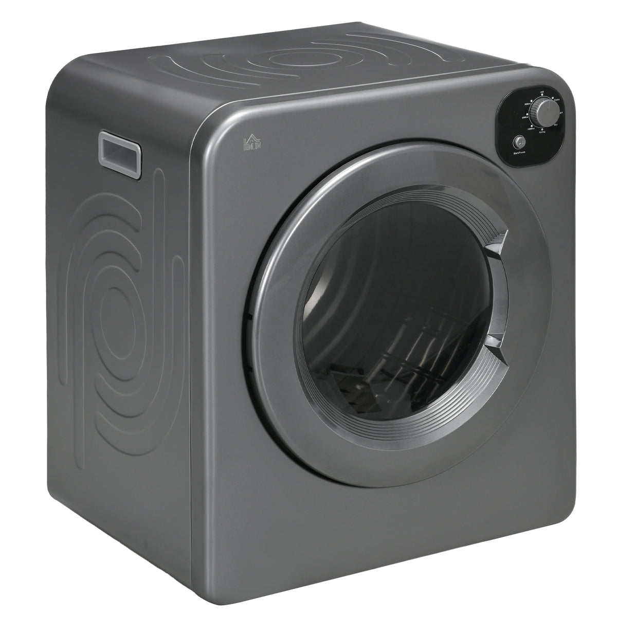 Photo of HOMCOM 6kg Vented Tumble Dryer, Freestanding, Wall Mounted, Stackable, Portable Dryer with 7 Programmers, Grey in Grey colour on a white background