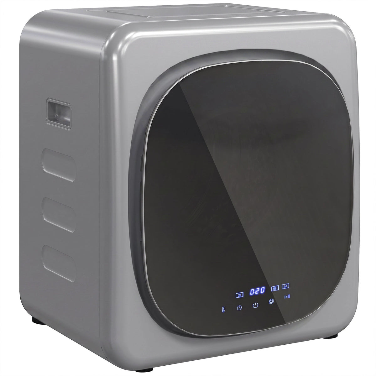 Photo of HOMCOM 2.5kg Vented Tumble Dryer with Smart Mode, 800W Compact Tumble Dryer with Stainless Steel Tub, Silver Tone in Tone colour on a white background