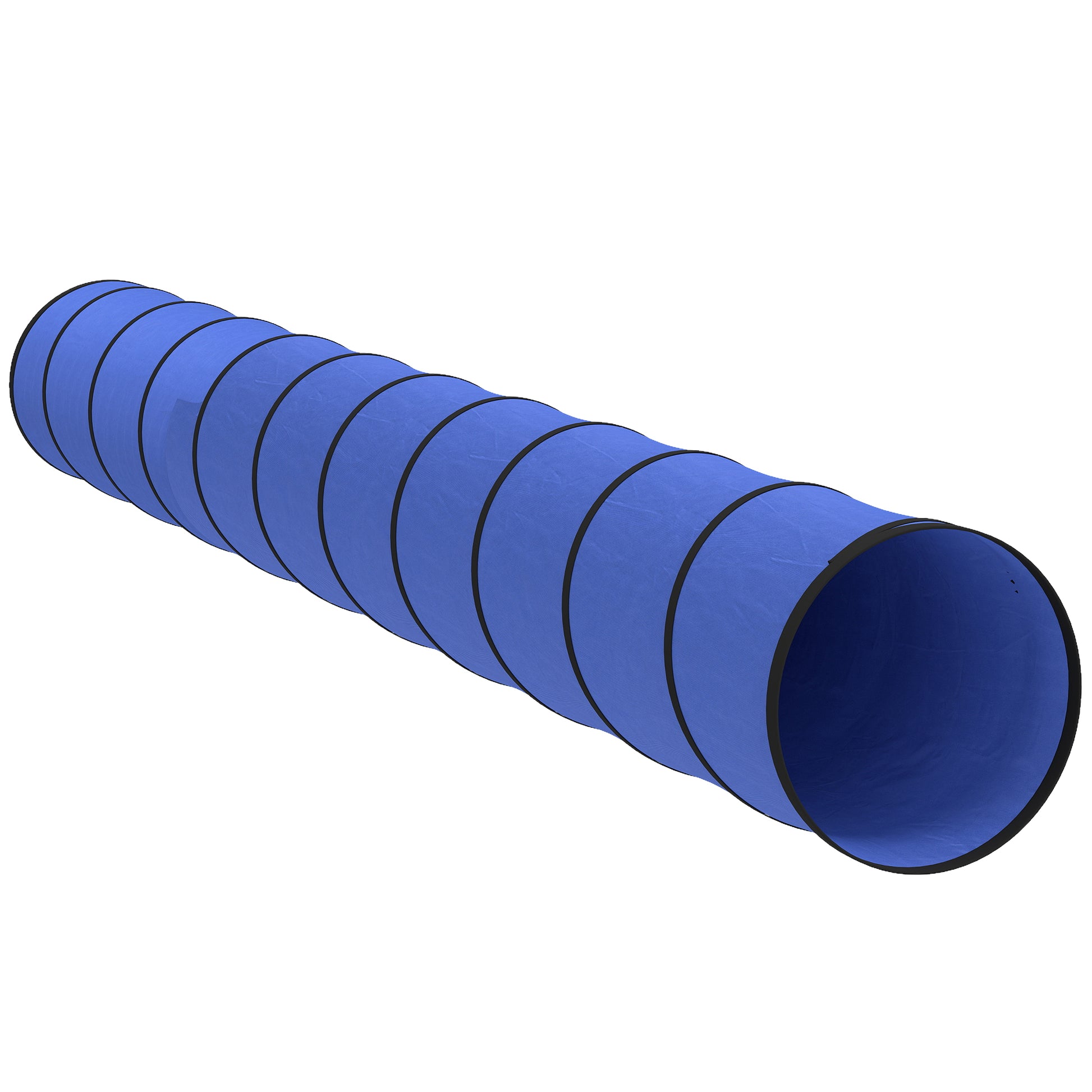 Photo of PawHut Dog Tunnel, 500 x 60 cm, Foldable Play Tunnel with 6 Pegs and Bag, Tear-Resistant Outdoor Dog Agility Equipment, Blue in Blue colour on a white background