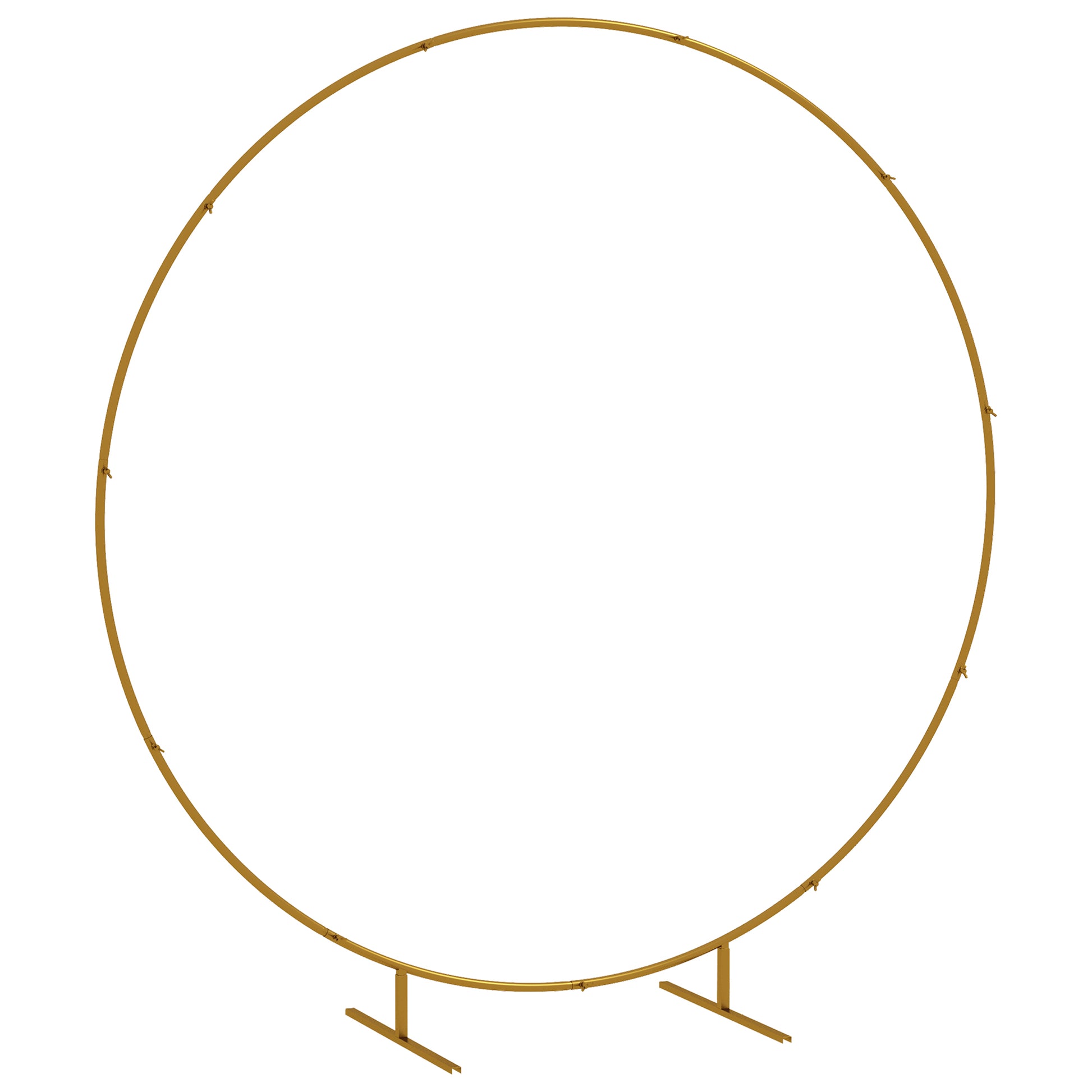 Photo of Outsunny 222cm Gold Tone Backdrop Stand, Round Metal Wedding Arch for Birthday Party, Bridal Shower, Graduation, Ceremony in Ceremony colour on a white background