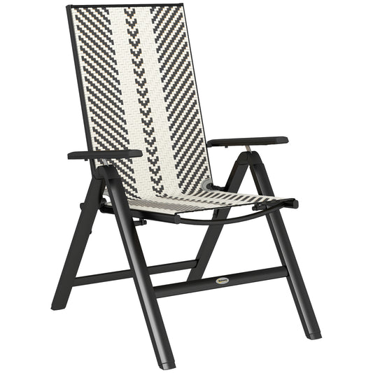 Photo of Outsunny Rattan Reclining Garden Chairs - Black in Black colour on a white background