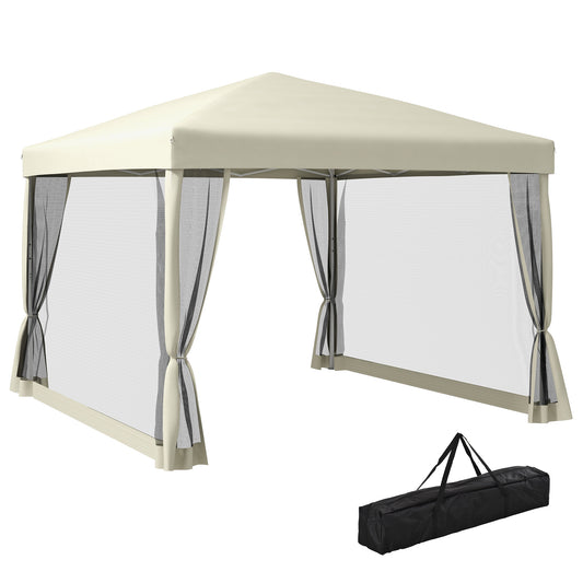 Photo of Outsunny 3 x 3(m) Pop Up Gazebo with 4 Mesh Sides and Carry Bag, Height Adjustable Party Canopy Tent, Portable Garden Outdoor in Outdoor colour on a white background