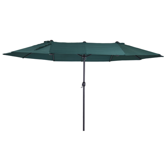 Photo of Outsunny 4.6m Double Garden Parasol - Green in Green colour on a white background