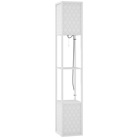 Photo of HOMCOM Duo Light Floor Shelves - White in White colour on a white background