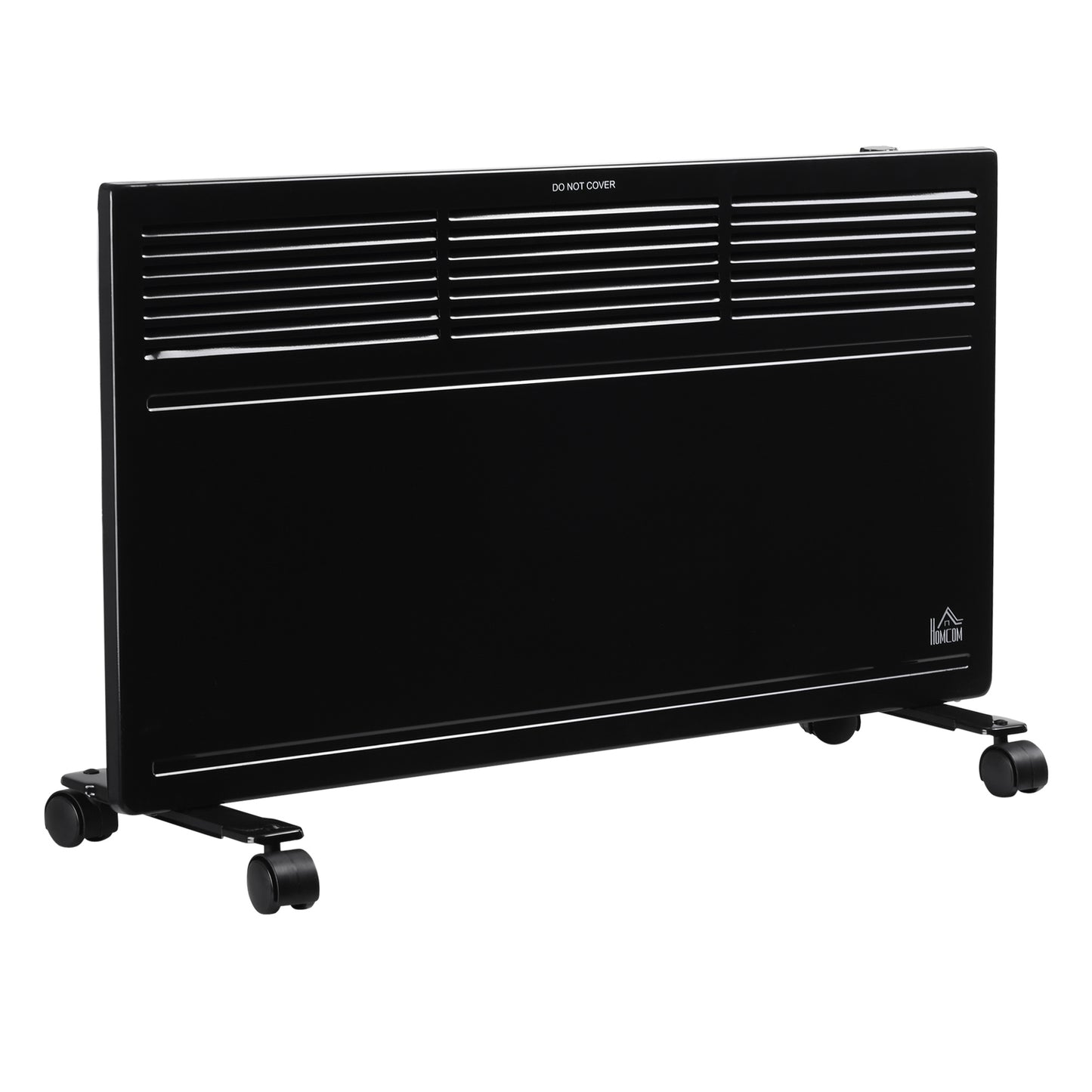 Photo of HOMCOM POWER Convector Radiator, Energy Saving Freestanding or Wall-mounted Heating with 2 Heat Settings Safety Cut-Off, Black in Black colour on a white background