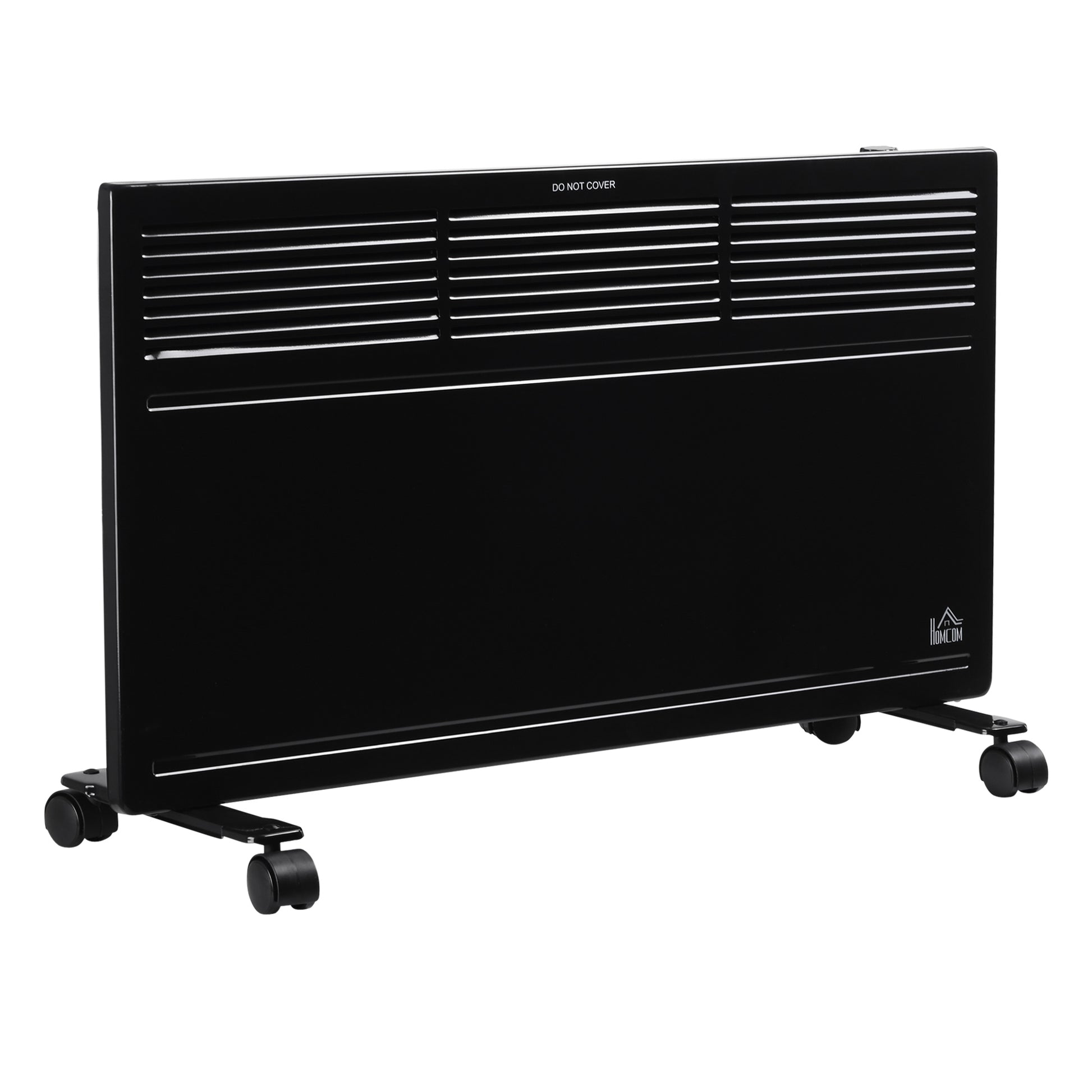 Photo of HOMCOM POWER Convector Radiator, Energy Saving Freestanding or Wall-mounted Heating with 2 Heat Settings Safety Cut-Off, Black in Black colour on a white background