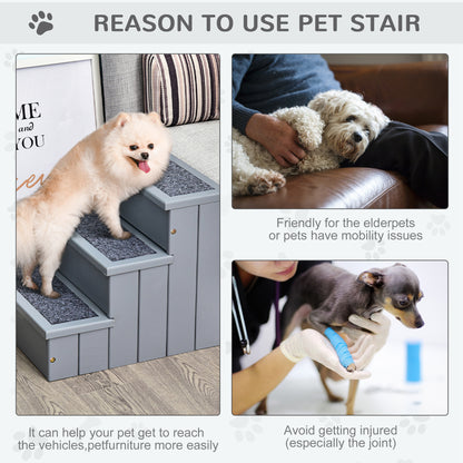 PawHut pet stairs helping a small dog climb onto furniture
