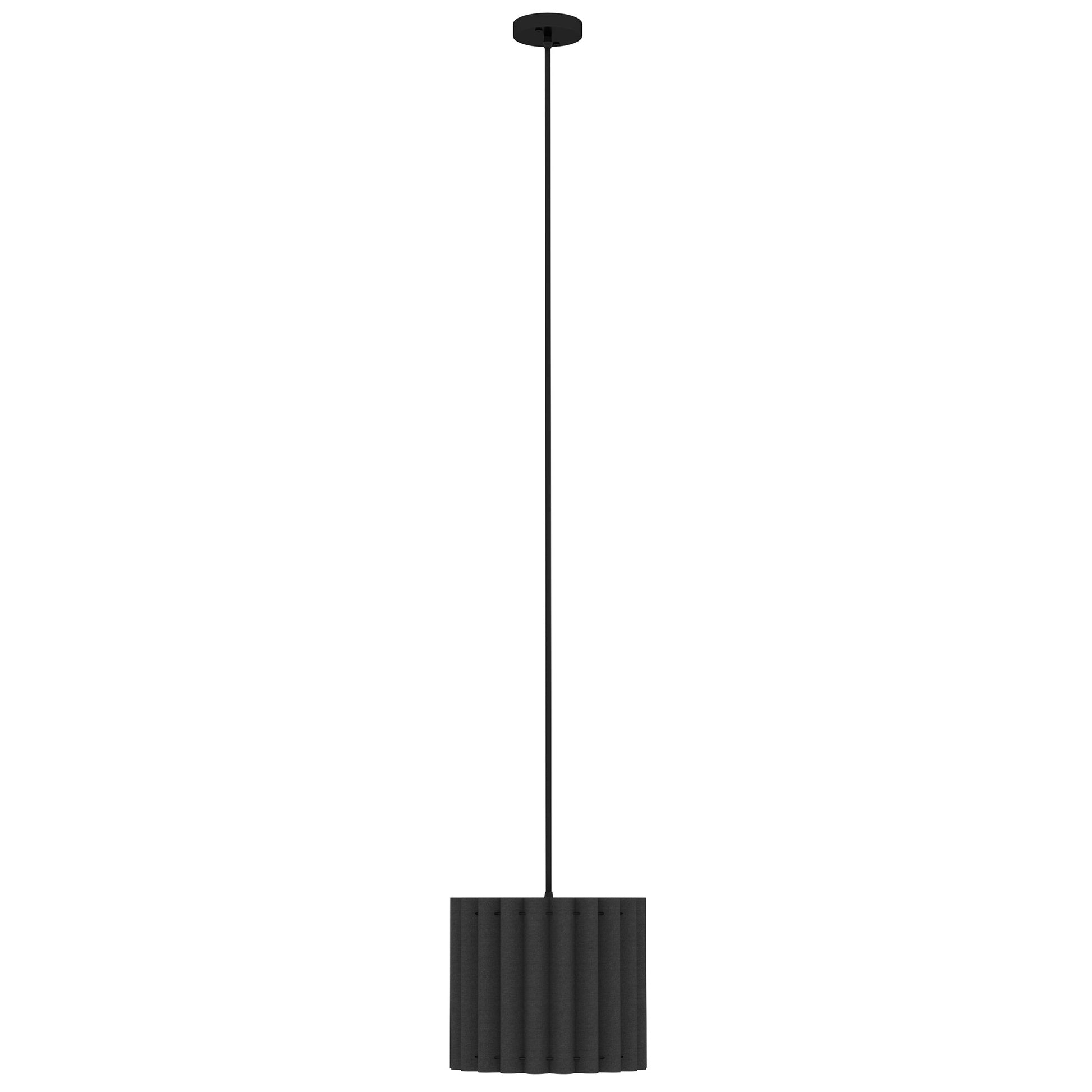 Photo of HOMCOM Linen Pendant Light, Bedside Ceiling Lamps with E27 Bulb, Modern Hanging Lights for Living Room, Bedroom, Kitchen, Hallway, Black in Black colour on a white background