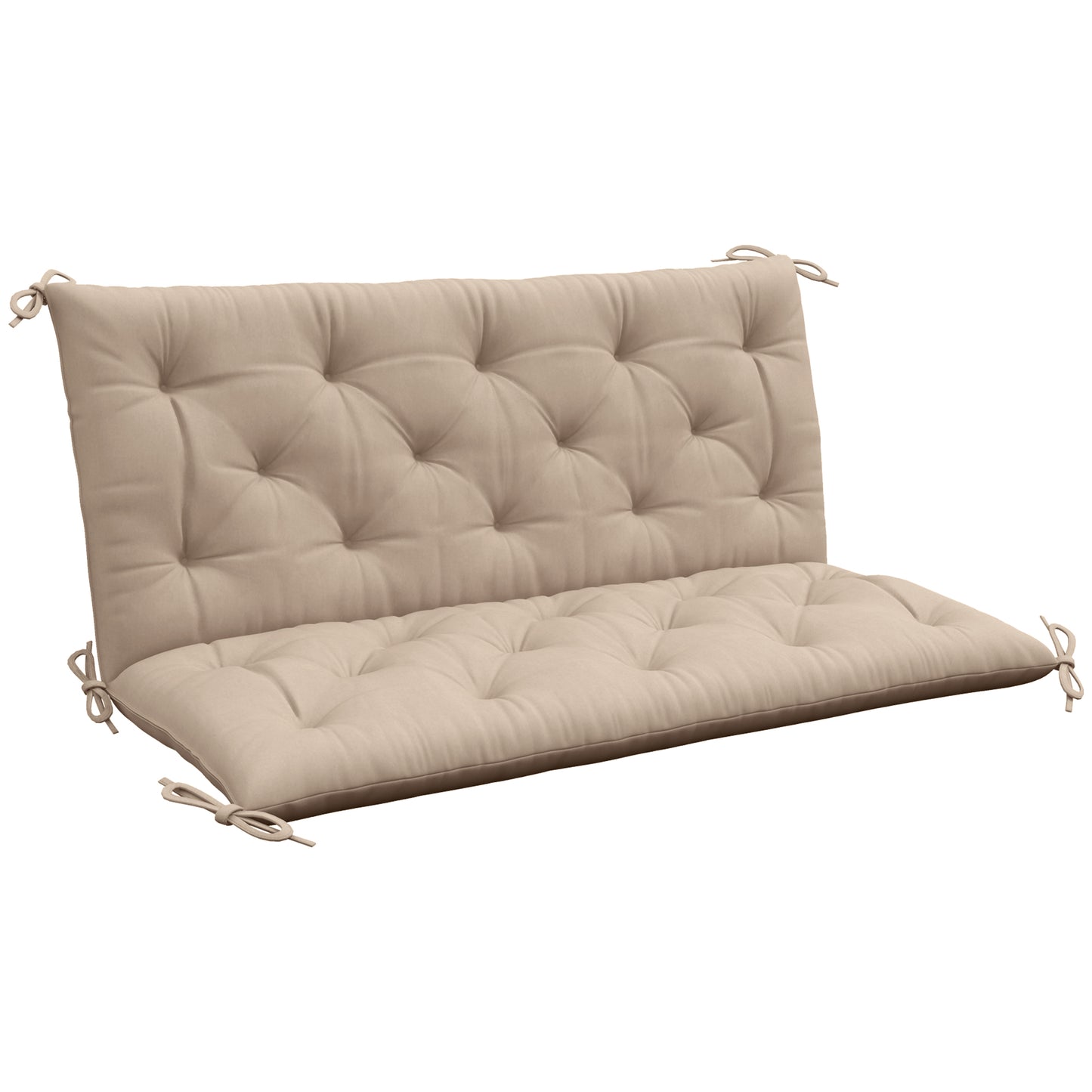 Photo of Outsunny Garden Bench Cushion, 2 Seater Swing Chair Cushion, Seat Pad with Ties for Indoor and Outdoor Use, 110 x 120 cm in cm colour on a white background