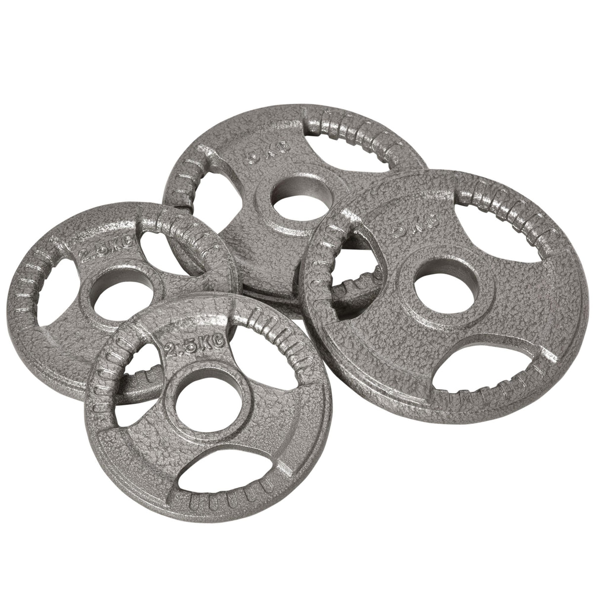 Photo of HOMCOM Set of 4 Cast Iron Weight Plate for 2 inch/5cm hole Dumbbell Handle Bar 15kg Dumbbell Plates Barbell Weight 2 x 5kg, 2 x 2.5kg in 2.5kg colour on a white background