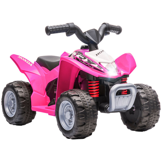 Photo of AIYAPLAY Honda Licensed Kids Electric Quad Bike, 6V ATV Ride On for Ages 1.5-3 Years, Pink in Pink colour on a white background