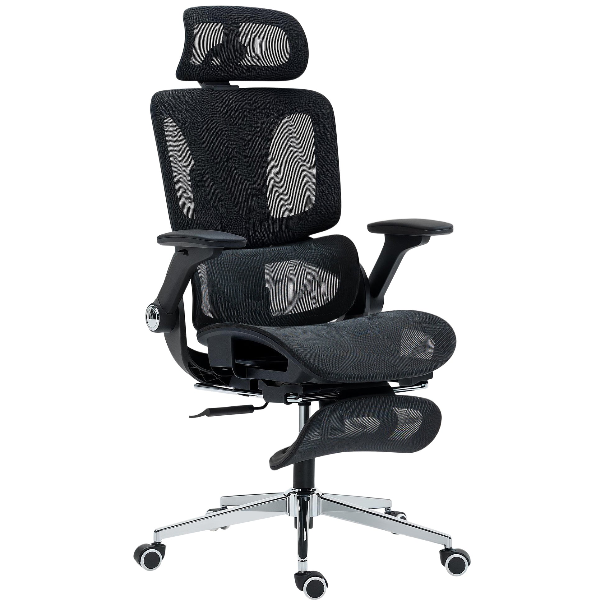 Photo of HOMCOM Ergonomic Office Chair, High Back Mesh Desk Chair, Black in Black colour on a white background