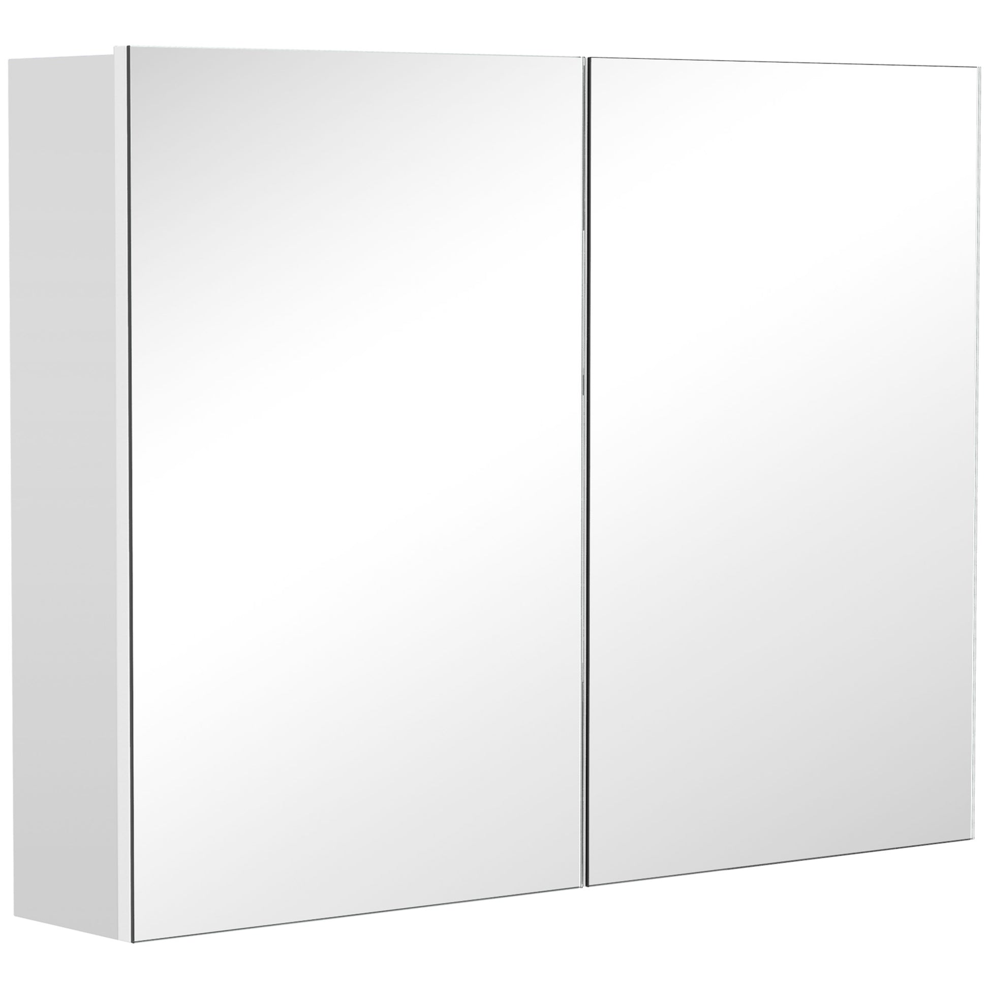 Photo of HOMCOM 80 x 15 cm Double Door Bathroom Mirror Cabinet - White in White colour on a white background