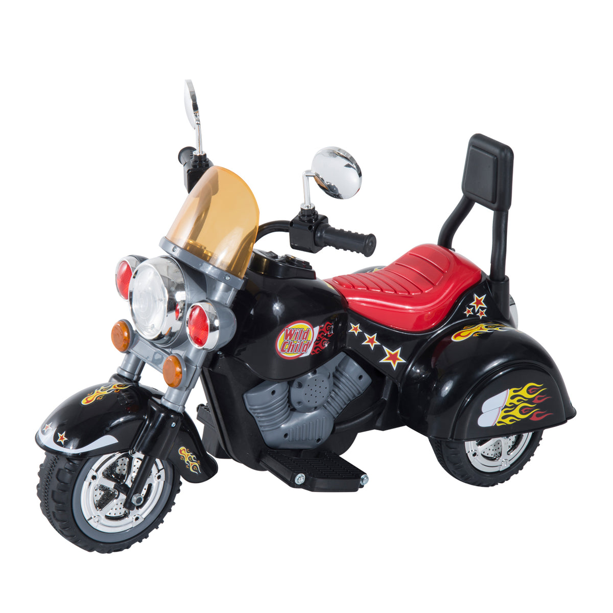 Photo of HOMCOM Kids Ride On Toy Car Motorbike Electric Scooter 6V Battery Operated Toy Trike-Black in Trike-Black colour on a white background