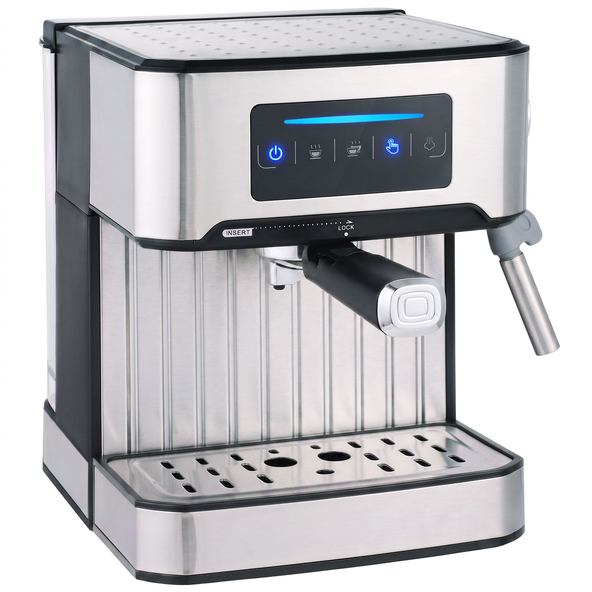 Photo of HOMCOM Espresso Machine, 20-Bar Cappuccino Coffee Maker with Frother Wand, 1.6L Tank, Single/Double/Manual Shot, LED Touch in Touch colour on a white background