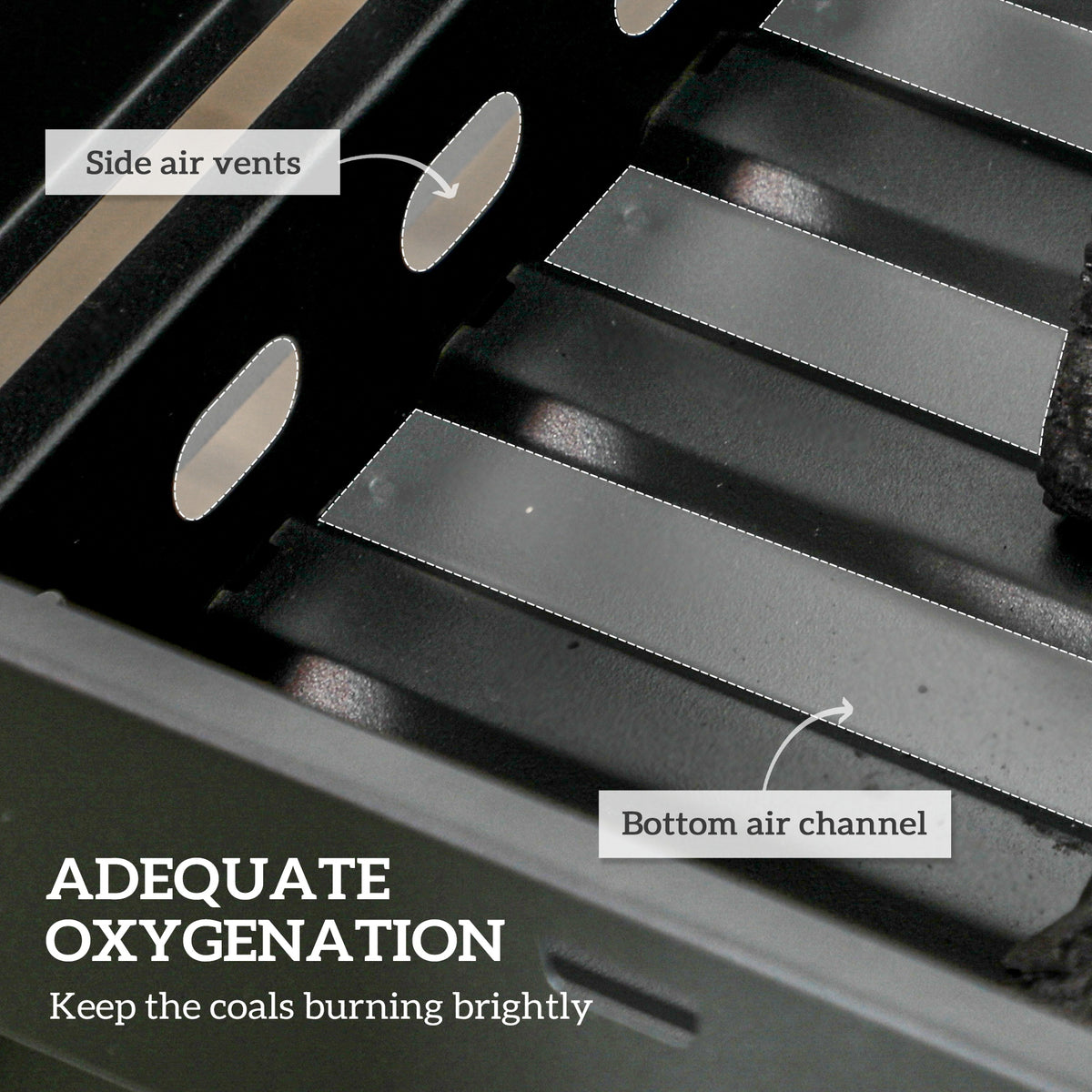 Outsunny Foldable Charcoal Grill - Black