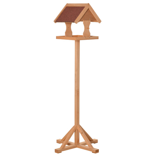 Photo of PawHut Wooden Bird Table Wild Bird Feeding Station Freestanding Feeder for Garden Outdoor 55 x 55 x 144cm in 144cm colour on a white background