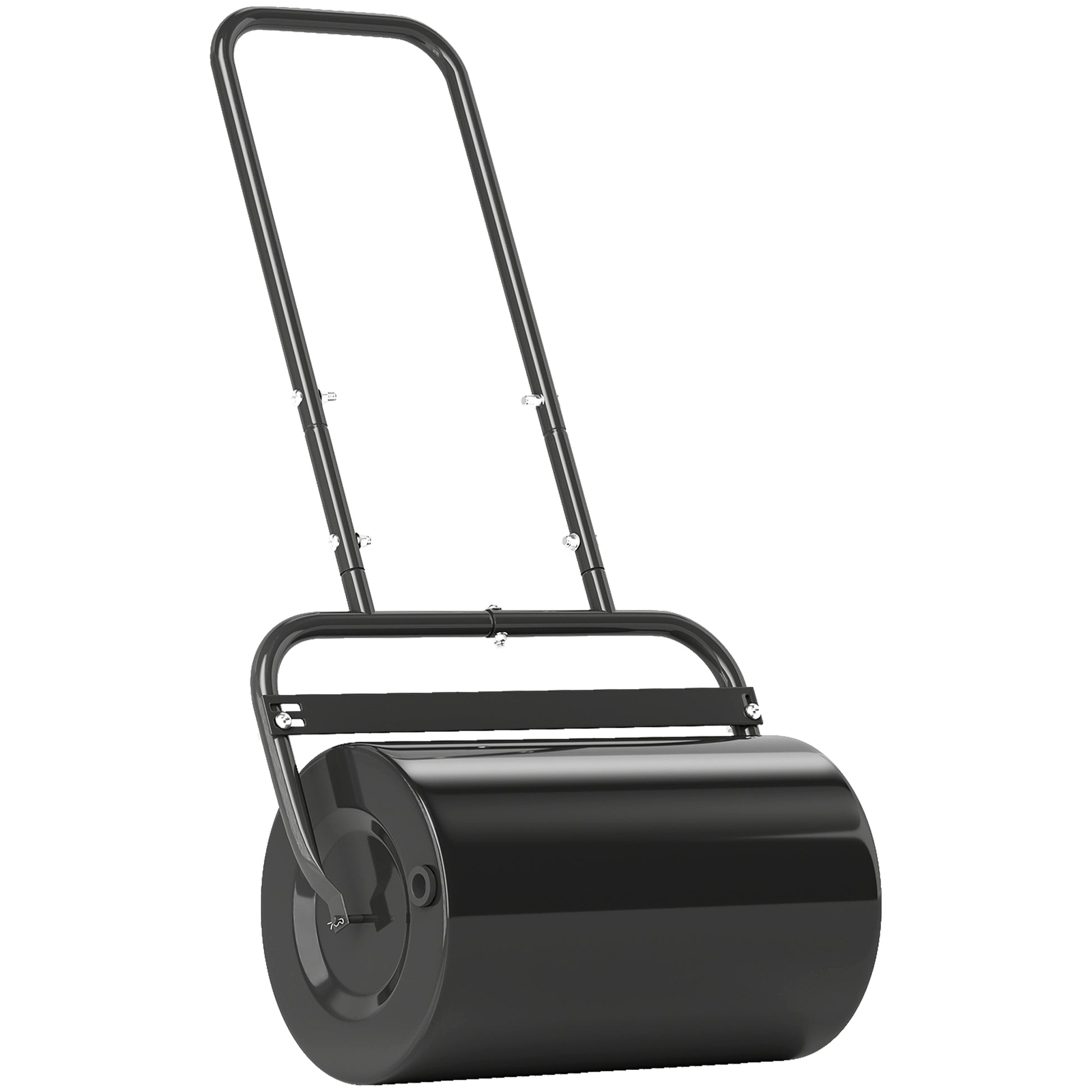 Photo of Outsunny 38L Fillable Cylinder Steel Lawn Roller - Black in Black colour on a white background
