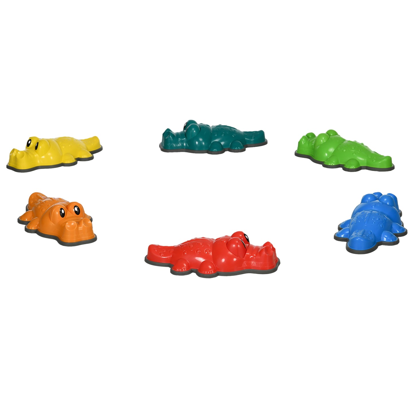 Photo of ZONEKIZ 6PCs Kids Stepping Stones, Crocodile-Designed Sensory Toys, with Anti-Slip Edge Balance River Stones in Stones colour on a white background