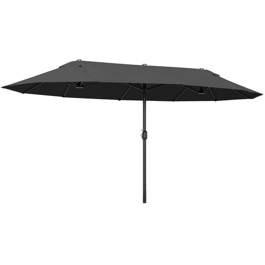 Photo of Outsunny 4.6m Double Garden Parasol - Black in Black colour on a white background