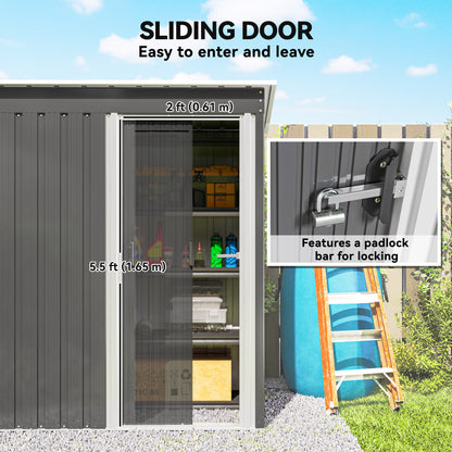 Outsunny garden shed sliding door with shelves and padlock bar