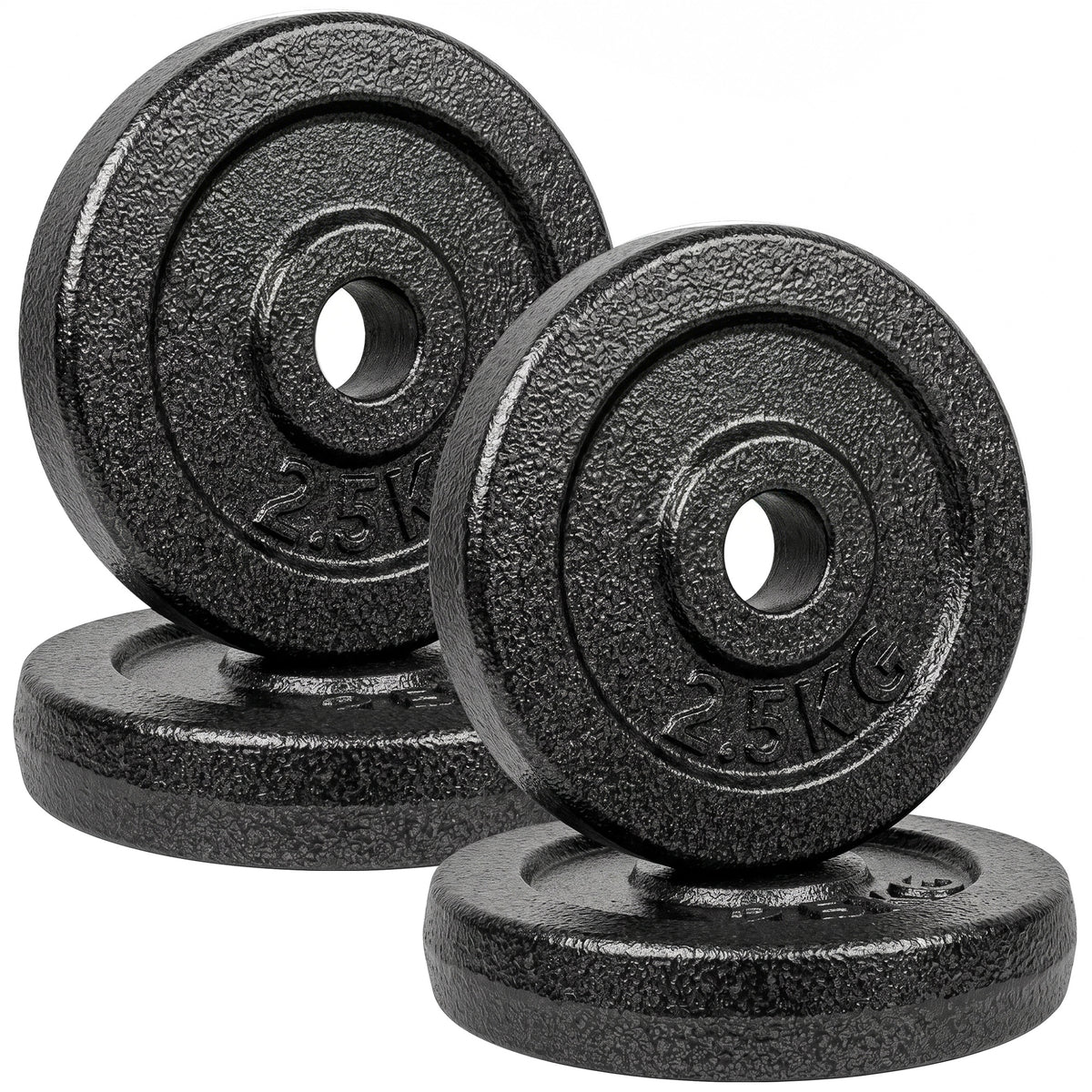 Photo of SPORTNOW Weight Plates Set, 1"/2.5cm Weight Disc Pair, 4 x 2.5kg Metal Dumbbell/Barbell Plates for Home Gym in Gym colour on a white background