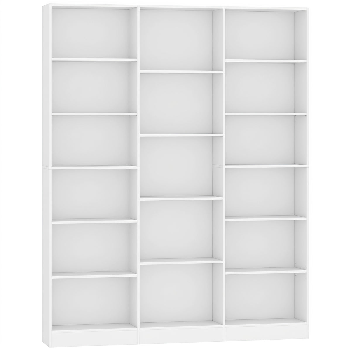 Photo of HOMCOM Bookcase with Open Storage, 6-Tier Bookshelf with Anti-Tipping Hardware, White in White colour on a white background