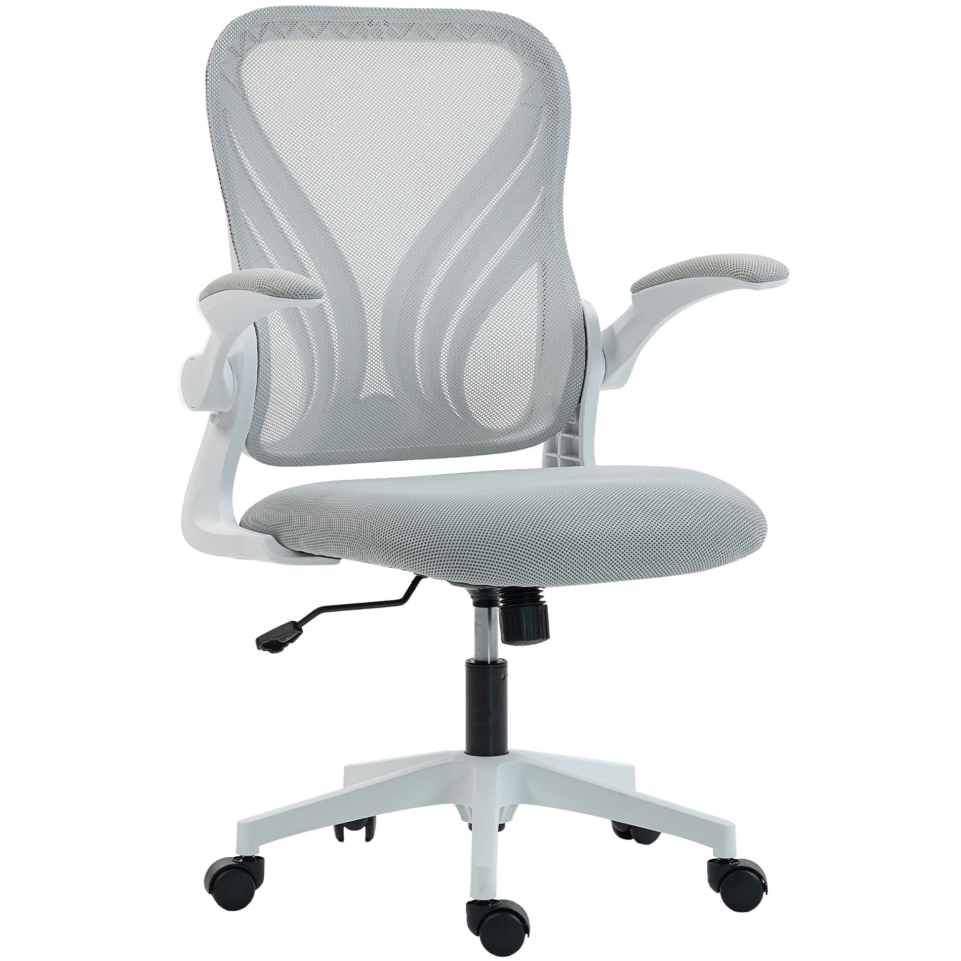 Photo of HOMCOM Mesh Office Chair with Foldable Backrest - Light Grey in Grey colour on a white background