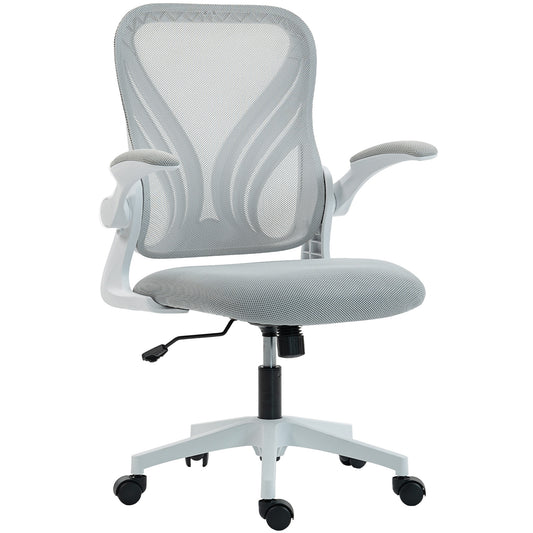 Photo of HOMCOM Mesh Office Chair with Foldable Backrest - Light Grey in Grey colour on a white background