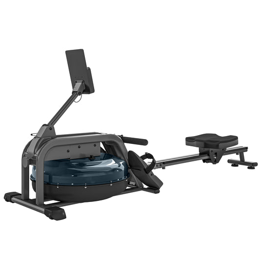 Photo of SPORTNOW Water Rowing Machine with Wheels, Vertical Storage, Adjustable Resistance, for Strength, Cardio Training in Training colour on a white background