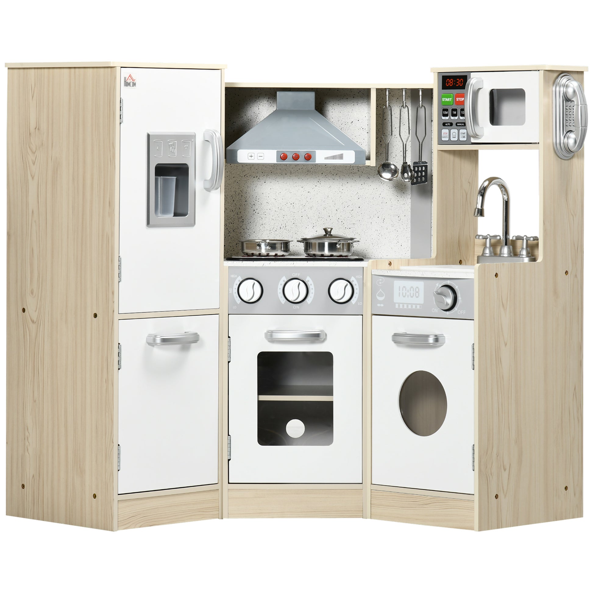 Photo of HOMCOM Kids Kitchen Playset, with Accessories, Storage Space in Space colour on a white background