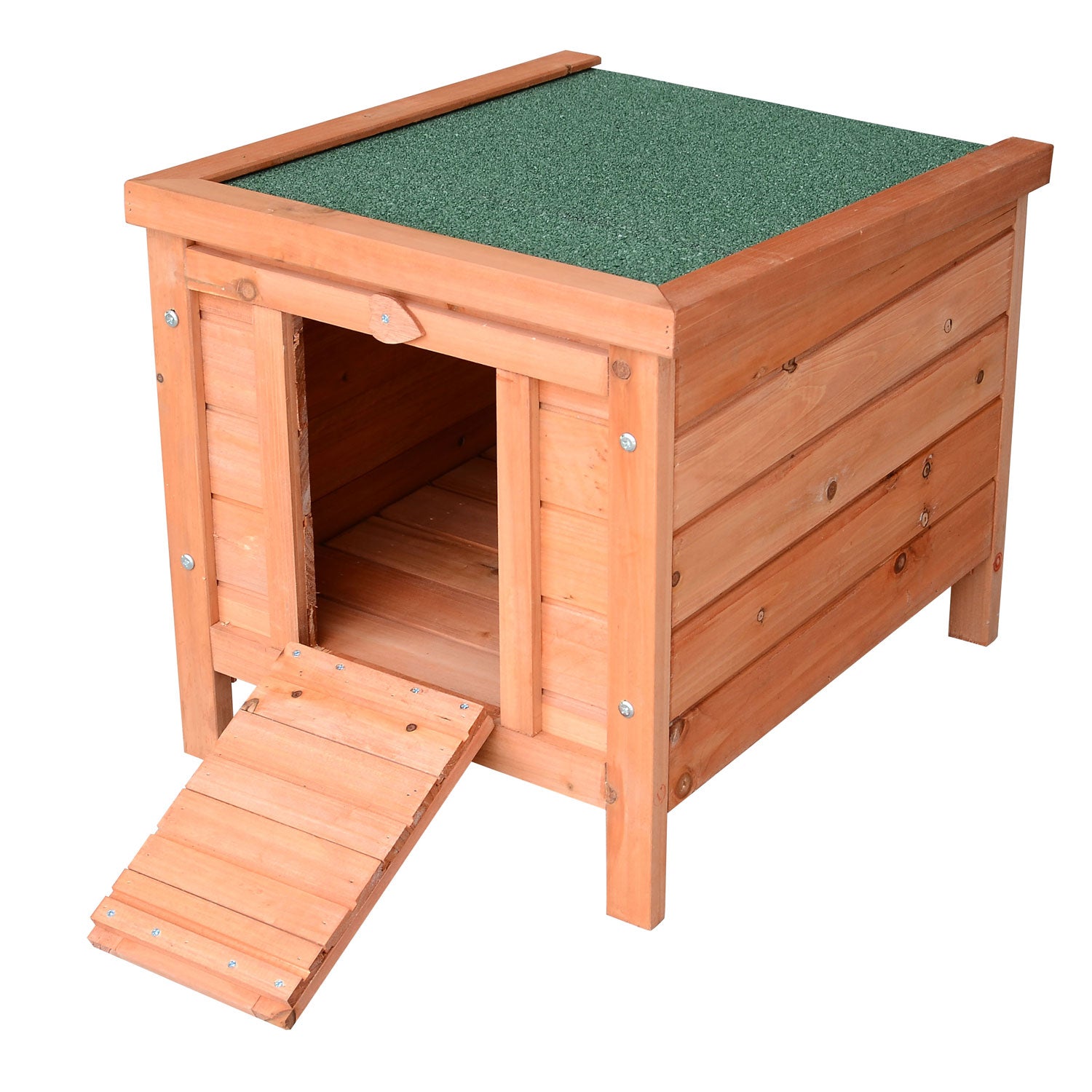Photo of PawHut 20" Wooden Guinea Pigs Hutches-Fir Wood in Wood colour on a white background