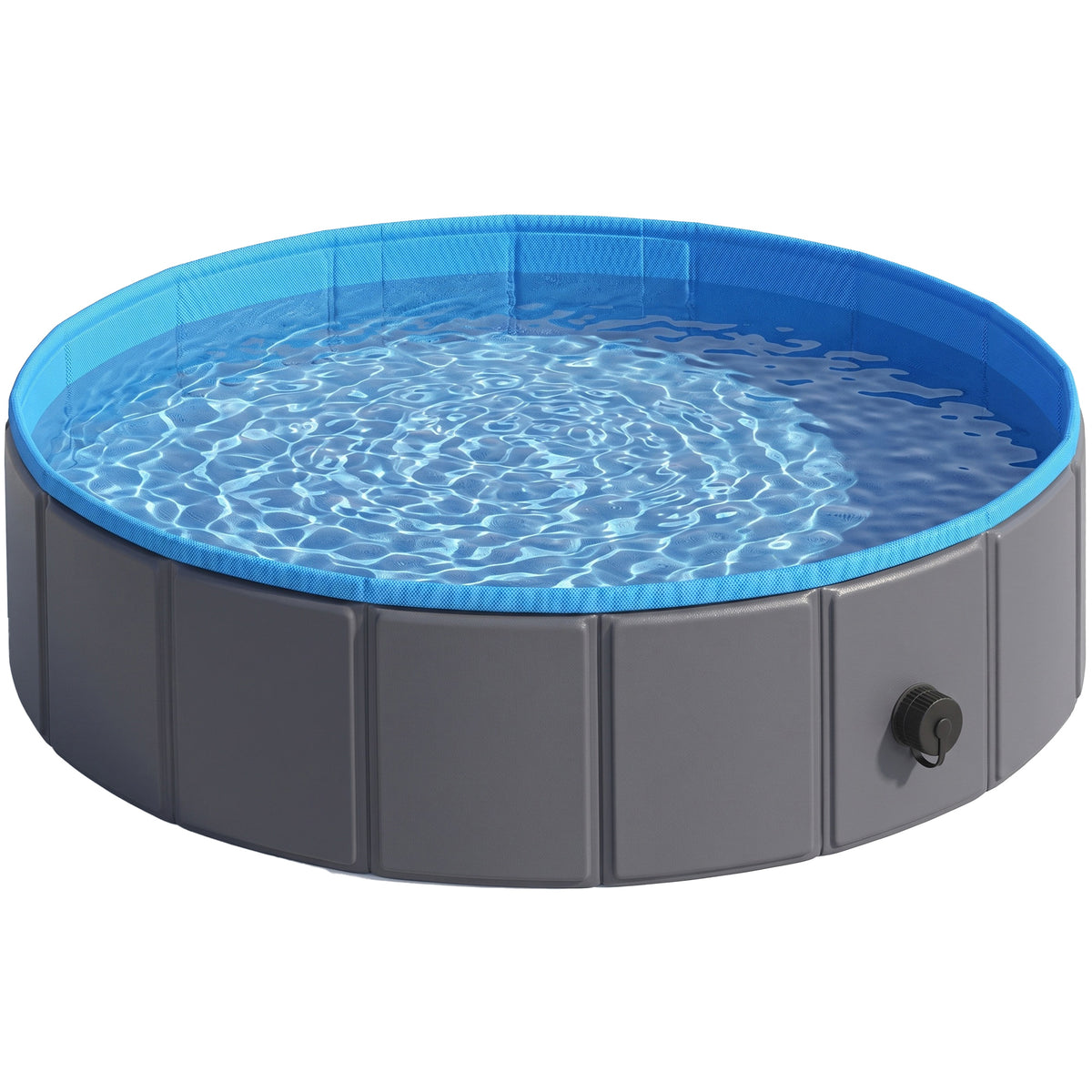 Photo of PawHut Foldable Dog Pool for Puppies and Ducks Dog Paddling Pool Bath Tub, Dark Grey, 80 x 20 cm in cm colour on a white background