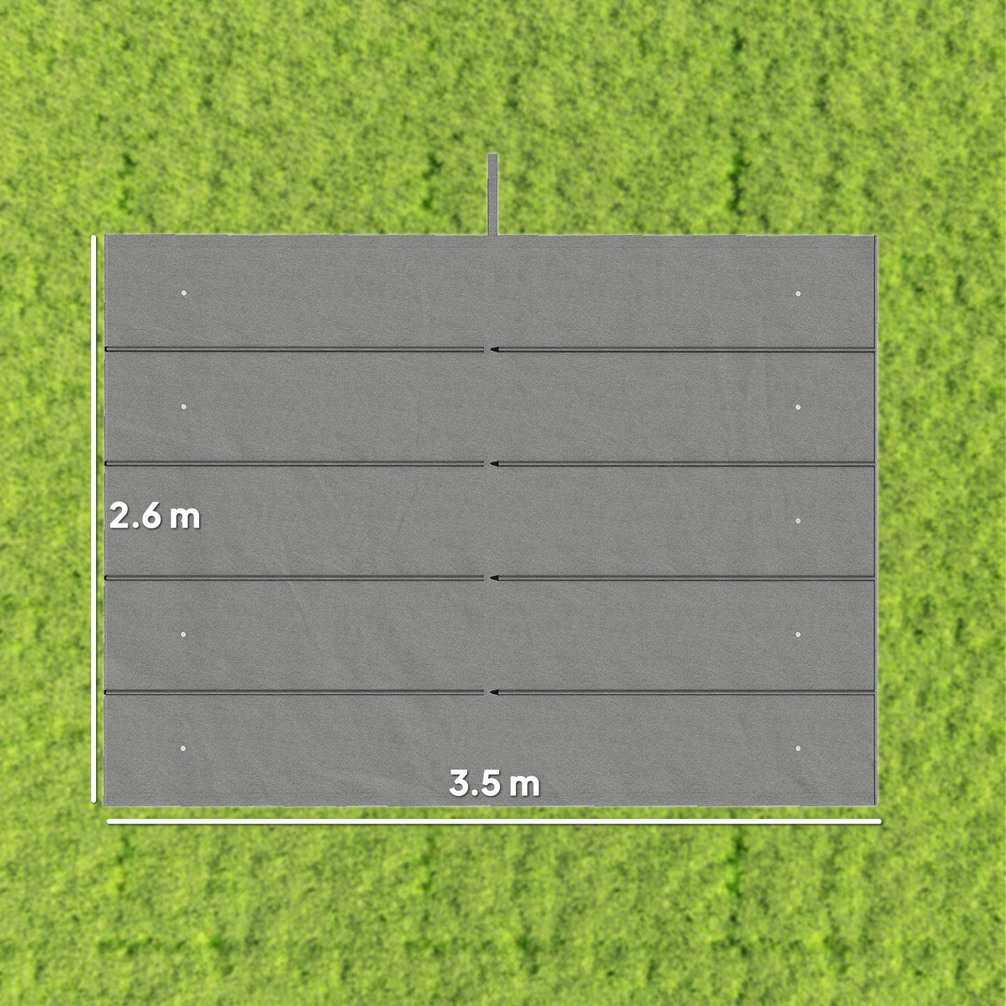 Outsunny Retractable Pergola Cover, 3.5 x 2.6 m Replacement Canopy Fabric for 4 x 3 m Frame, Roof Top Only, Light Grey