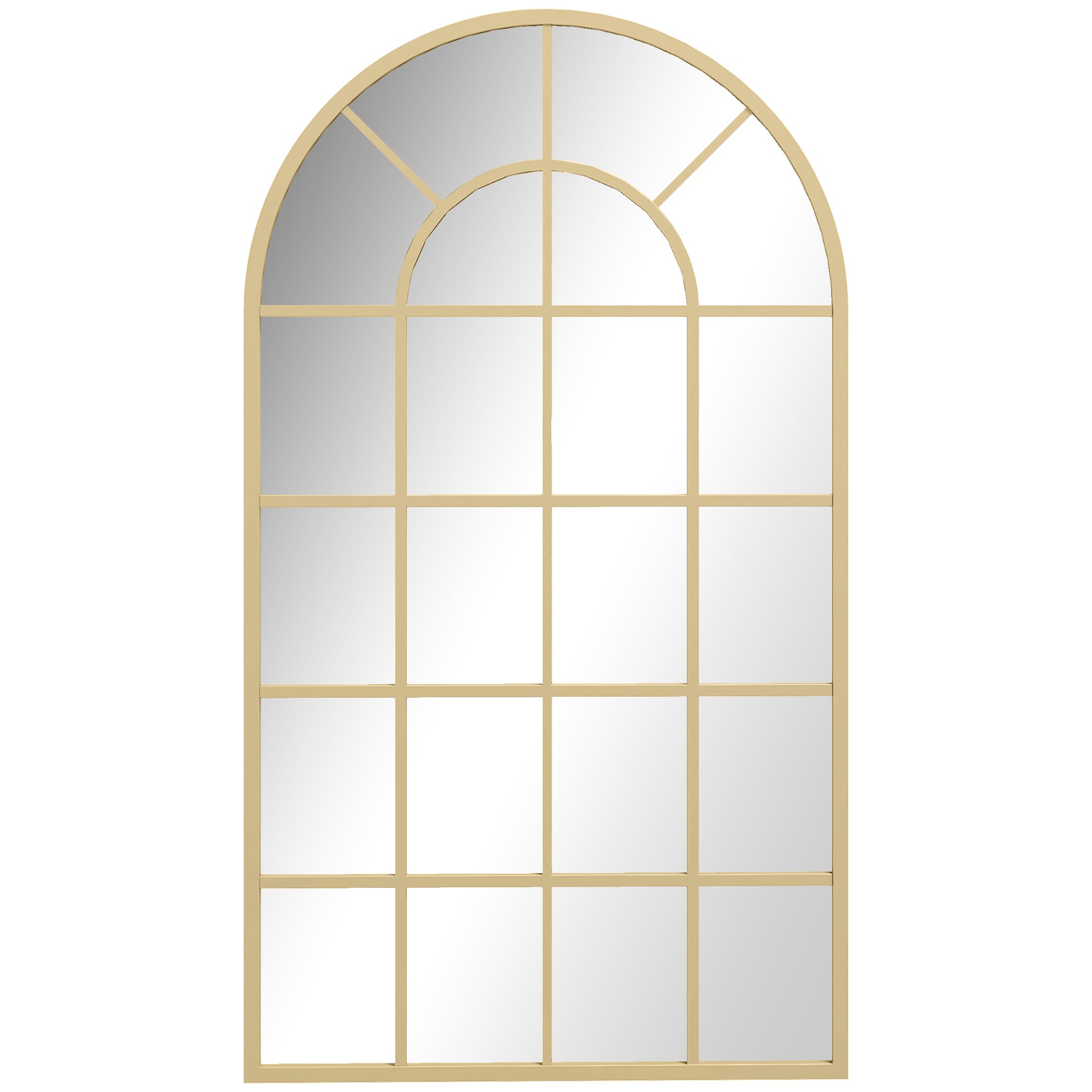 Photo of HOMCOM 110 x 65 cm Arched Decorative Wall Mirror for Bedroom Living Room, Modern Window Bathroom Mirror for Home Decor in Decor colour on a white background