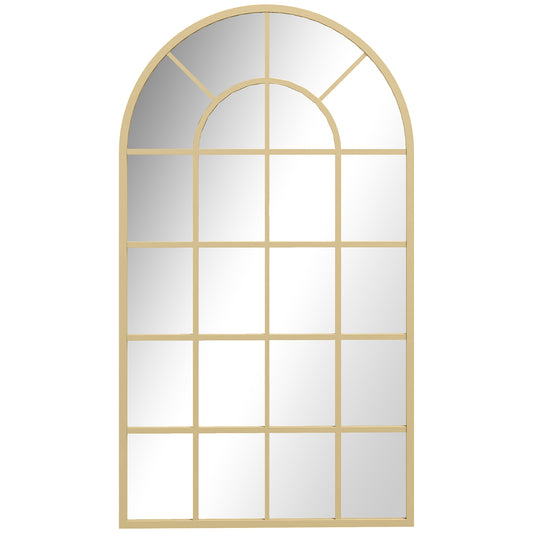 Photo of HOMCOM 110 x 65 cm Arched Decorative Wall Mirror for Bedroom Living Room, Modern Window Bathroom Mirror for Home Decor in Decor colour on a white background