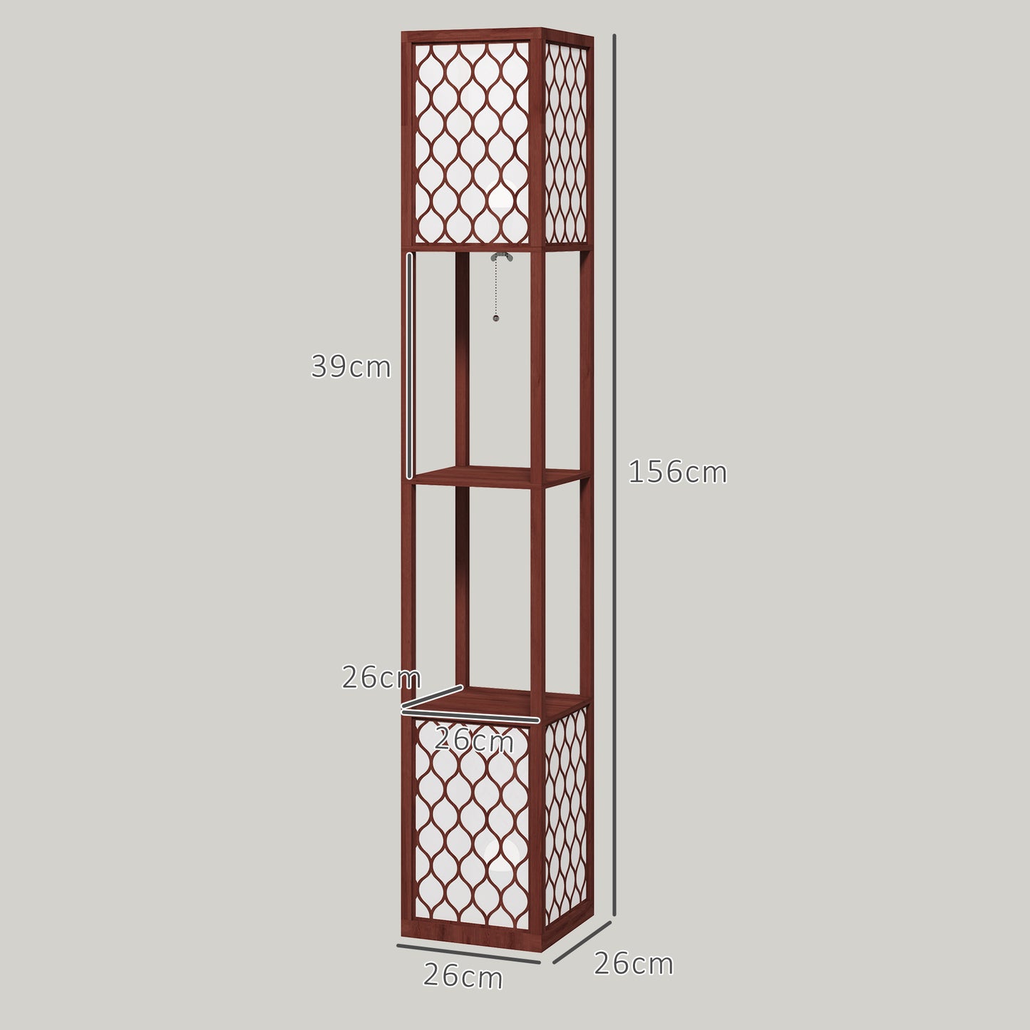 HOMCOM Duo Light Floor Shelves - Brown