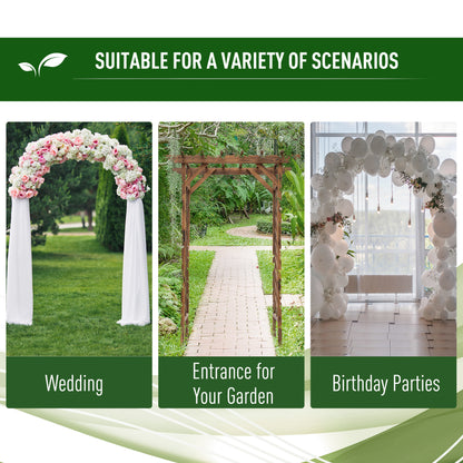 Wooden garden arbor displayed as an entrance structure for garden and event settings