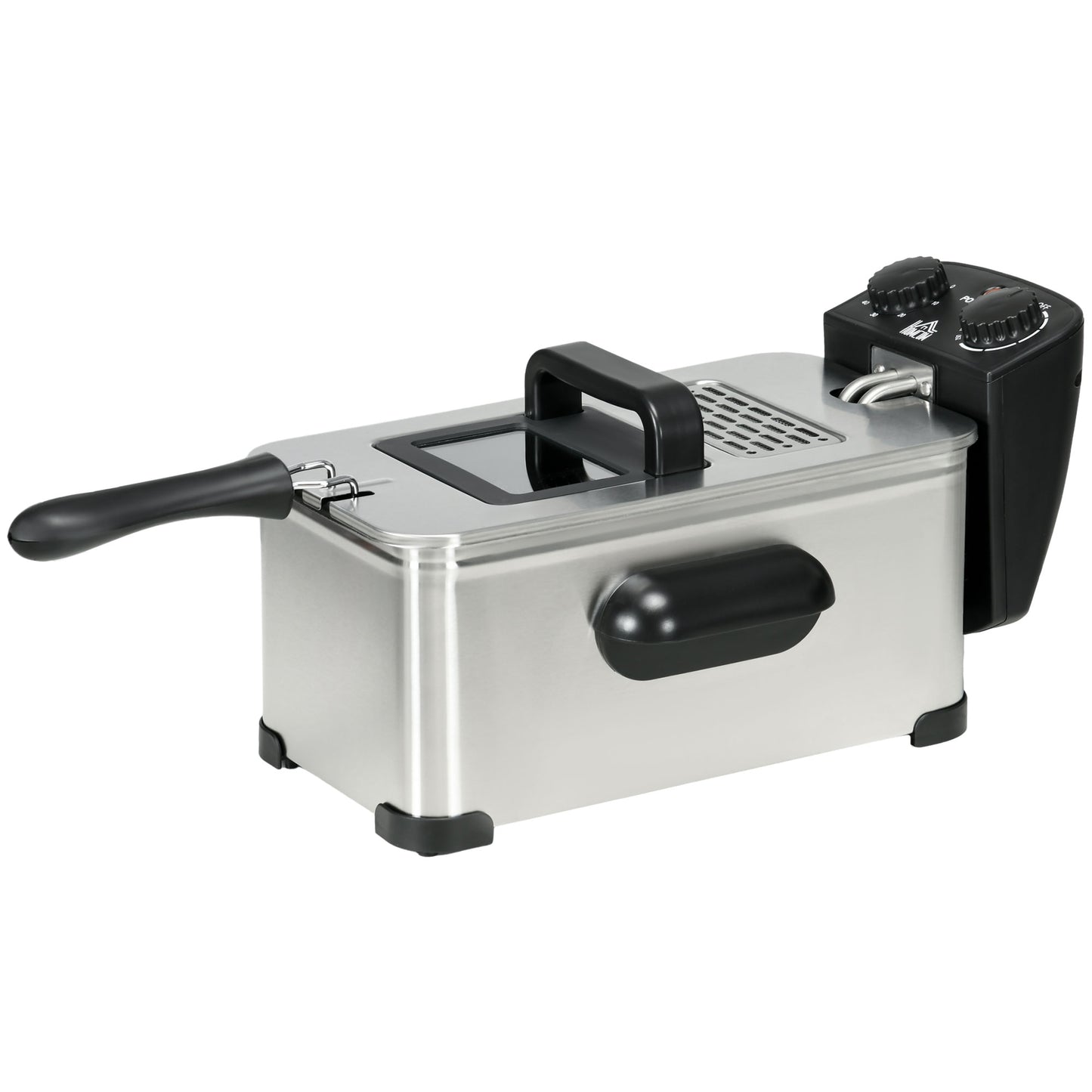 Photo of HOMCOM 3 Litre Stainless Steel Deep Fat Fryer with Adjustable Temp, 60min Timer, Viewing Window and Safety Cut Out, 2000W in 2000W colour on a white background
