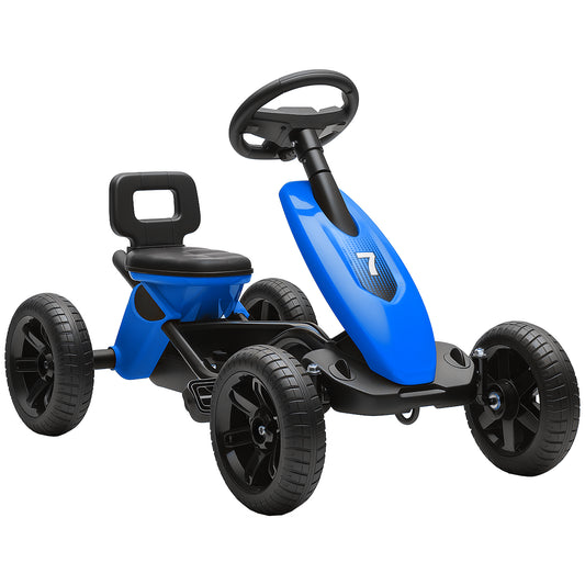 Photo of AIYAPLAY Pedal Go Kart for Kids 2-5 Years, with Silent EVA Wheels, Metal Frame, Blue in Blue colour on a white background