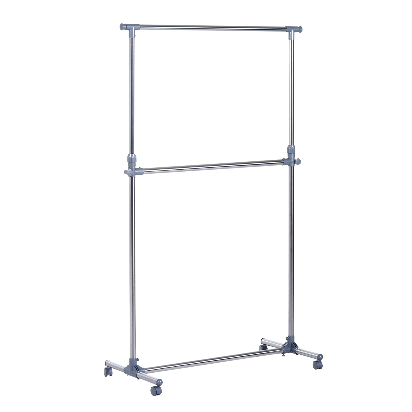 Photo of HOMCOM Heavy Duty Clothes Hanger Garment Rail Hanging Display Stand Rack w/ Wheels Adjustable in Adjustable colour on a white background