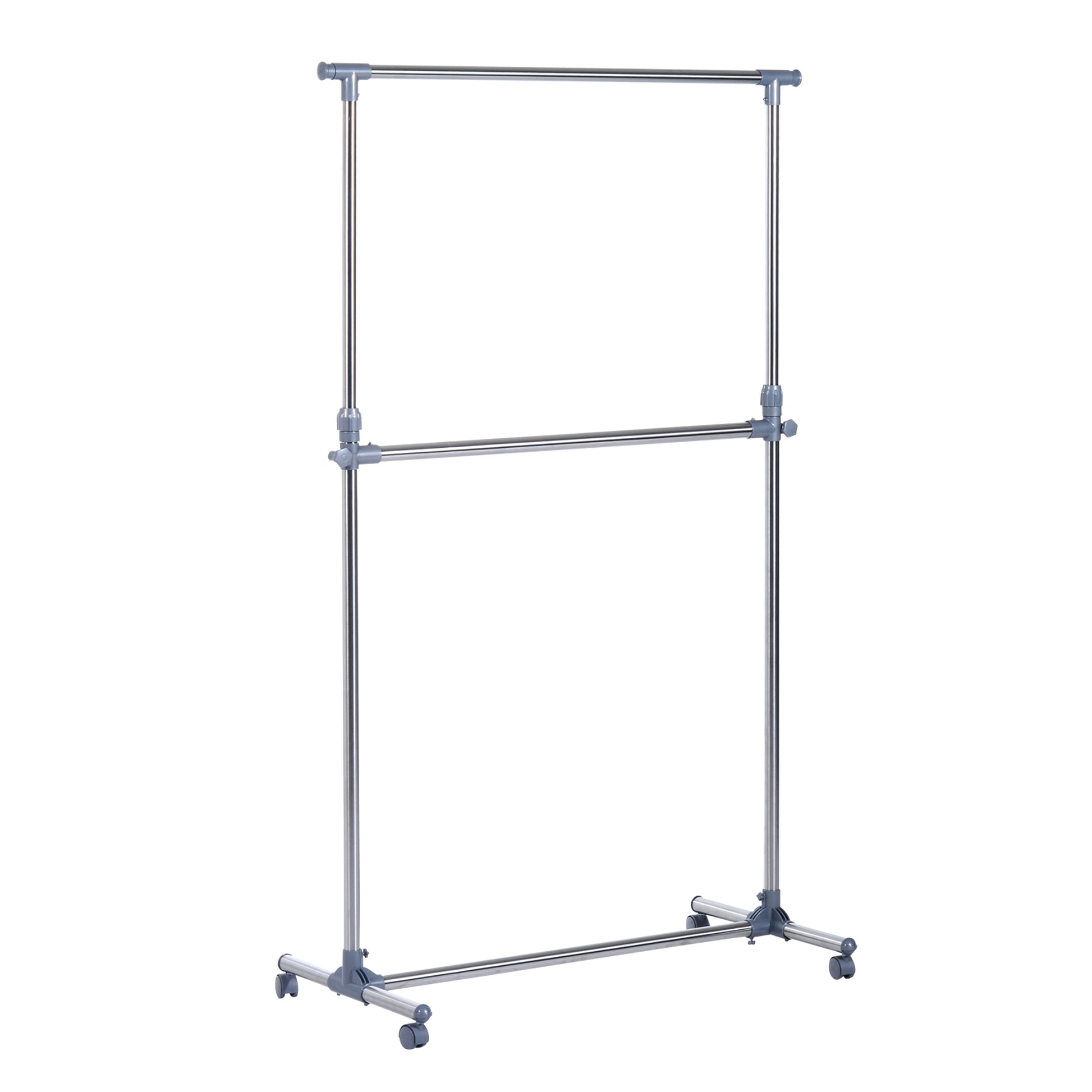 Photo of HOMCOM Heavy Duty Clothes Hanger Garment Rail Hanging Display Stand Rack w/ Wheels Adjustable in Adjustable colour on a white background
