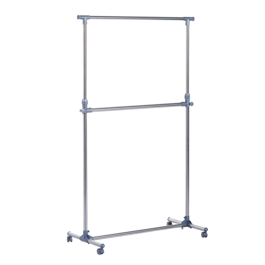 Photo of HOMCOM Heavy Duty Clothes Hanger Garment Rail Hanging Display Stand Rack w/ Wheels Adjustable in Adjustable colour on a white background