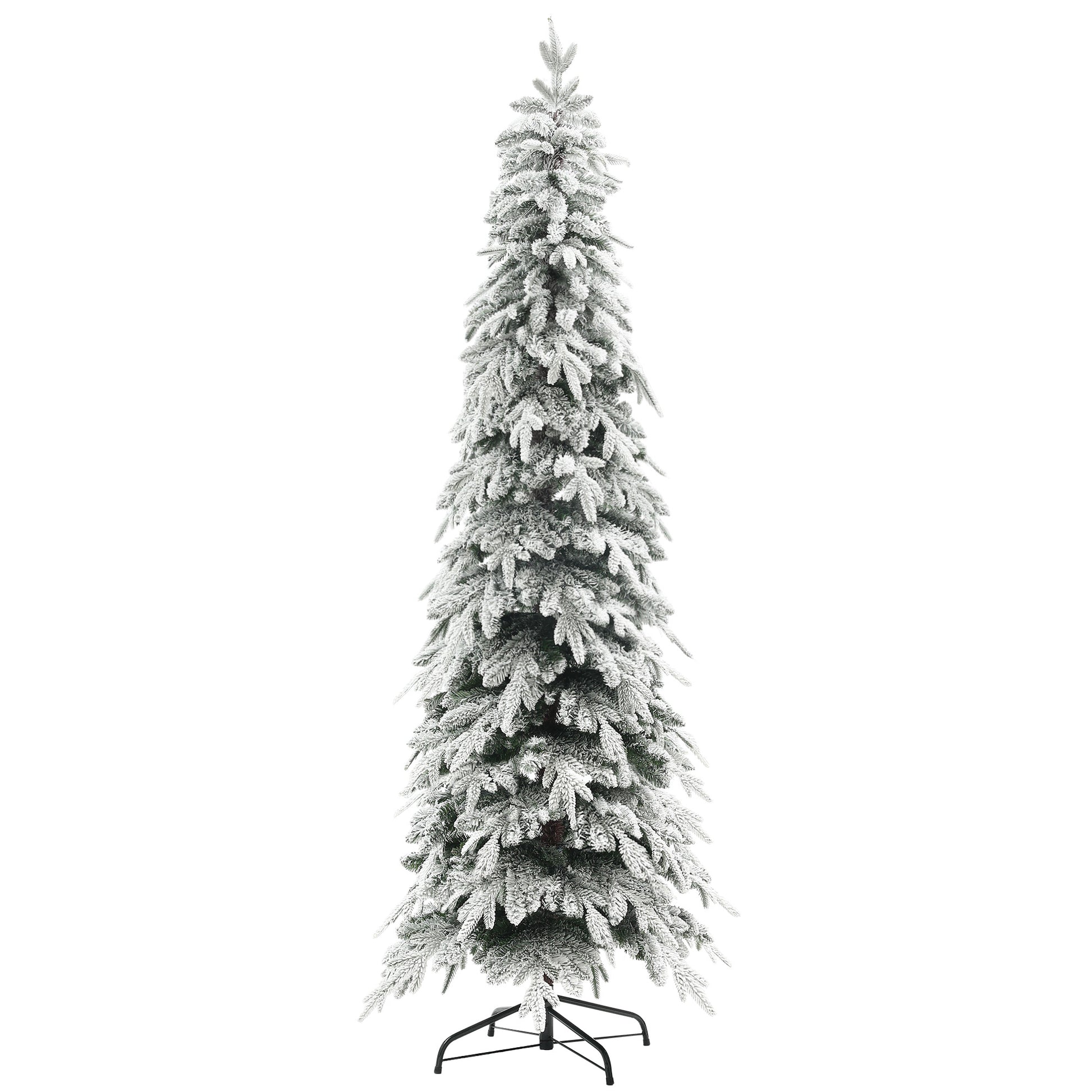 Photo of HOMCOM 7ft Snow-Covered Unlit Artificial Christmas Tree in Tree colour on a white background