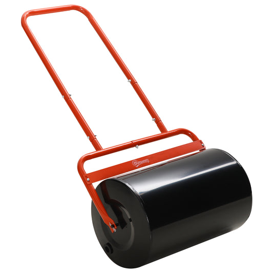 Photo of Outsunny 38L Fillable Cylinder Steel Lawn Roller - Red in Red colour on a white background