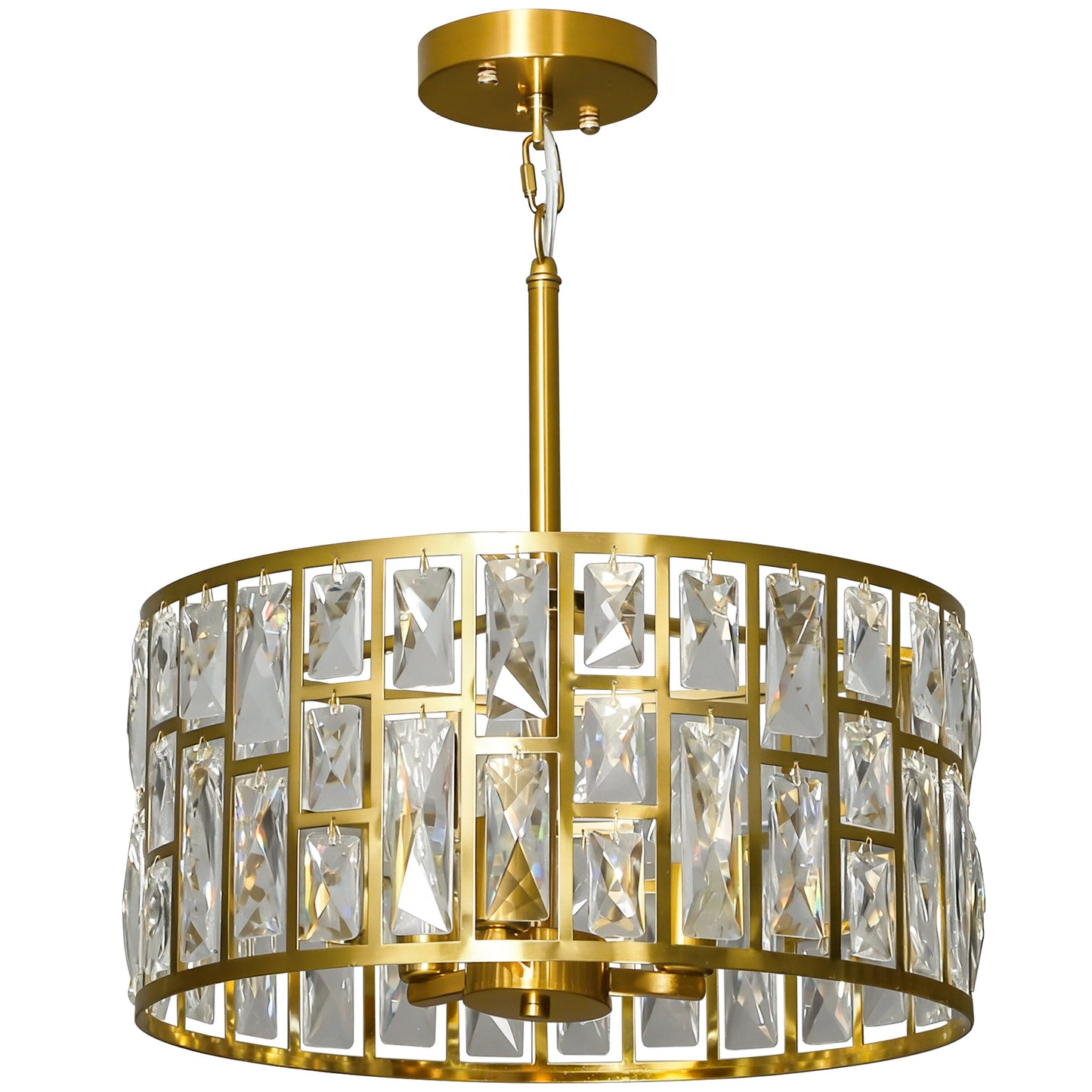 Photo of HOMCOM 72 Glass Crystallite Chandelier - Gold-Tone in Gold-Tone colour on a white background