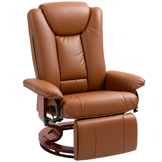 Photo of HOMCOM Faux Leather Recliner Chair - Brown in Brown colour on a white background
