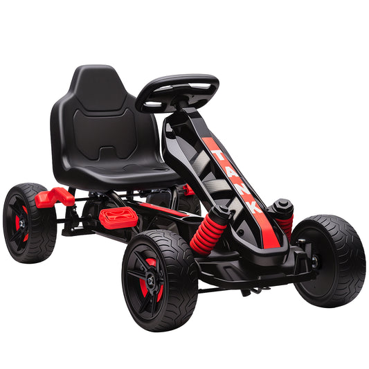 Photo of AIYAPLAY Pedal Go Kart for Kids Aged 3-6 Years, with Freewheel System, Brake, EVA Anti-Slip Wheels, Red in Red colour on a white background