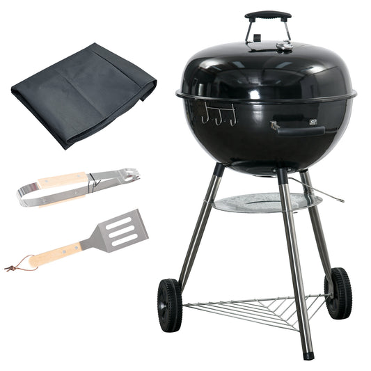 Photo of Outsunny Portable Kettle Charcoal Grill - Black in Black colour on a white background