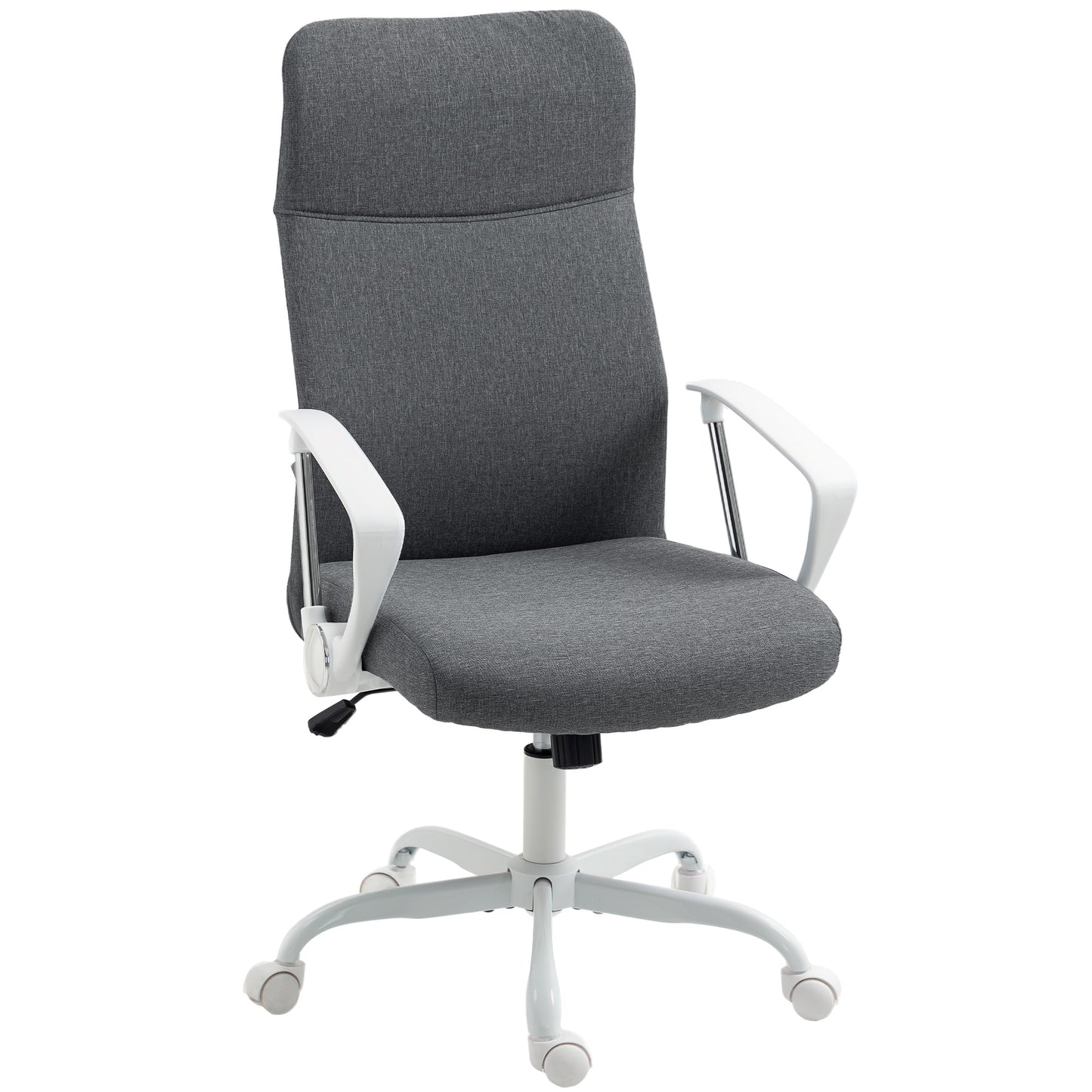 Photo of HOMCOM Fabric High Back Office Chair - Grey in Grey colour on a white background